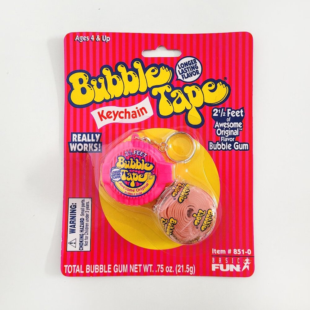 Basic Fun Vintage 90's Bubble Tape Keychain  - NEW SEALED